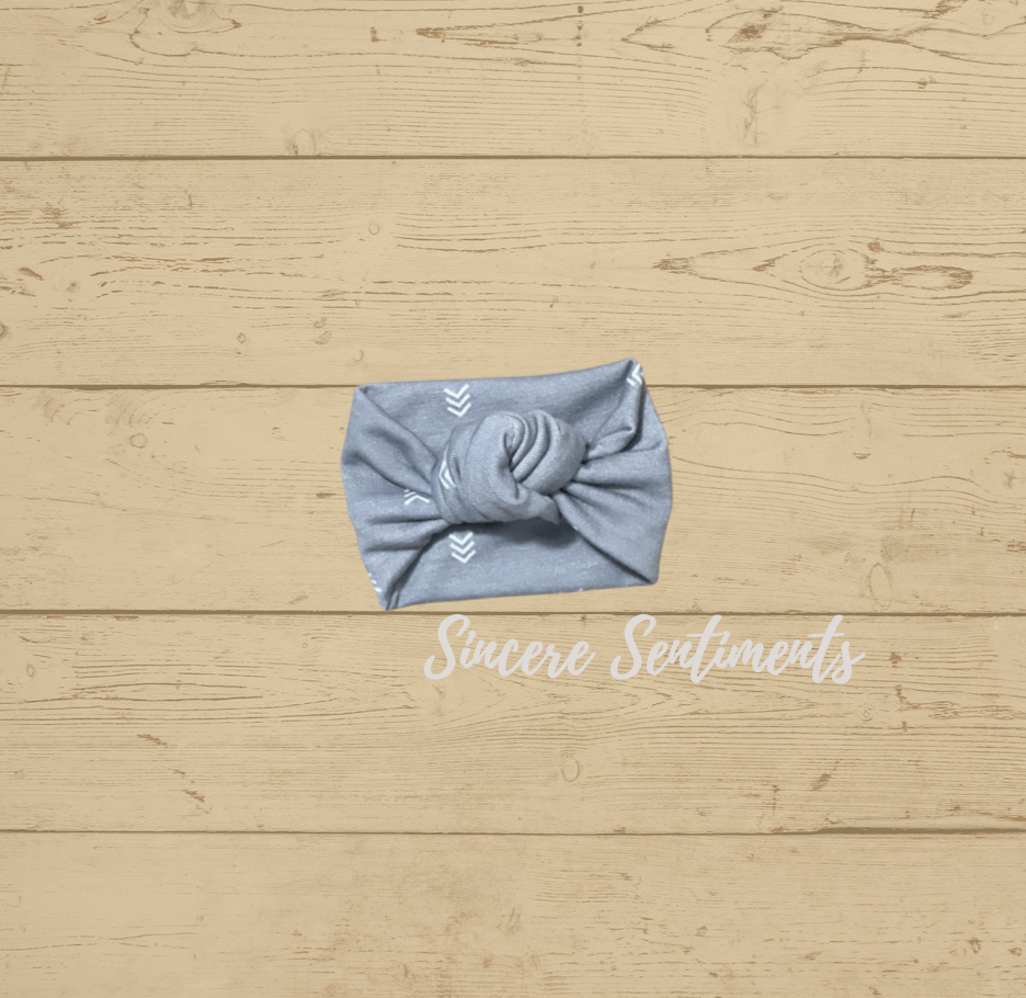 Gray Chevron Knotted Headband - Sincere Sentiments