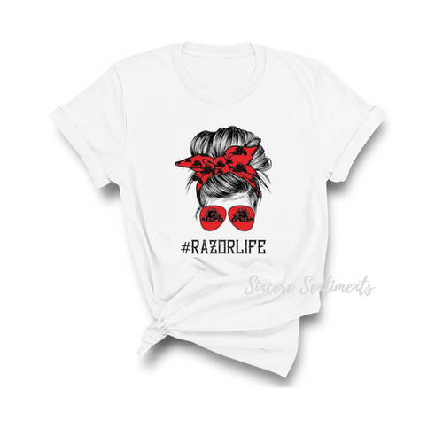 Red Razor Life Tee - Sincere Sentiments