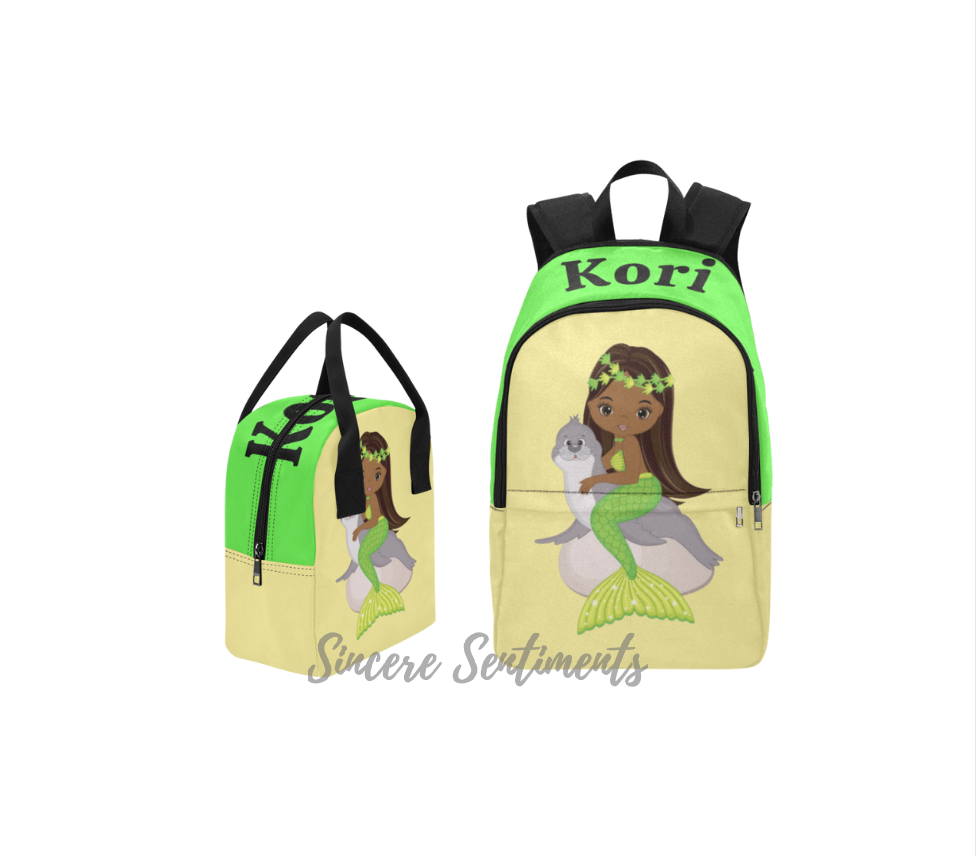 Yellow Mermaid Backpack and Lunch Bag Set - Sincere Sentiments