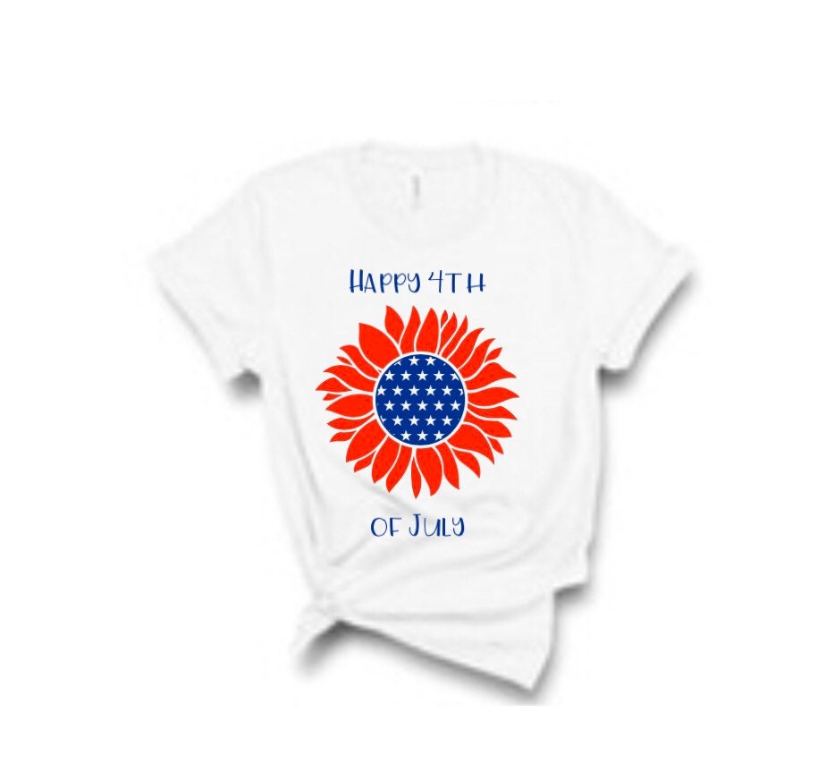 Red white & Blue Sunflower Tee