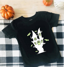 Load image into Gallery viewer, Glow in the Dark Haunted House Tee - Sincere Sentiments
