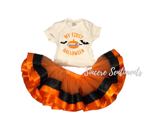 Baby's First Halloween Ribbon Tutu Set - Sincere Sentiments