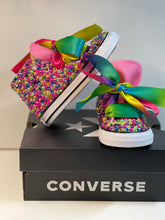 Load image into Gallery viewer, Custom Bright Rainbow Converse
