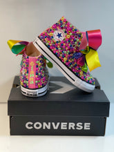 Load image into Gallery viewer, Custom Bright Rainbow Converse
