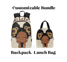 Load image into Gallery viewer, Personalized Sunflower Beauty Back Pack &amp; Lunch Bag Bundle
