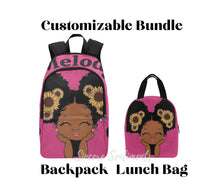 Load image into Gallery viewer, Personalized Sunflower Beauty Back Pack &amp; Lunch Bag Bundle
