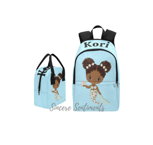 Blue Mermaid Backpack & Lunch Bag Bundle