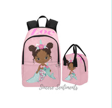 Load image into Gallery viewer, Personalized Pink Mermaid Backpack &amp; Lunch Bag Bundle
