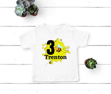 Load image into Gallery viewer, Customized Bee Birthday Tee
