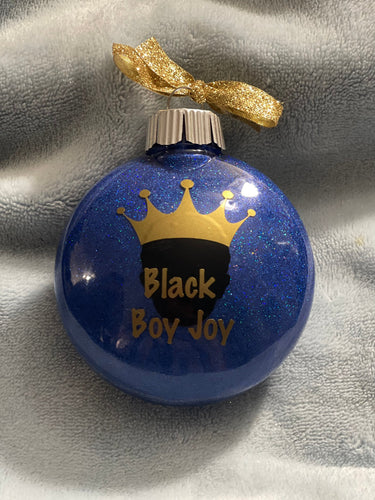 Black Boy Joy Personalized Ornament