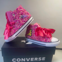 Load image into Gallery viewer, Pink Dinosaur Converse
