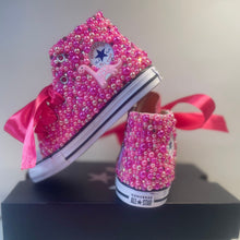 Load image into Gallery viewer, Pink Dinosaur Converse
