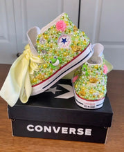 Load image into Gallery viewer, Princess &amp; the Frog Converse | Bling Shoes | Frog Princess | Rhinestone | Birthday Theme | Personalized | Bedazzled Shoes | Kids Shoes
