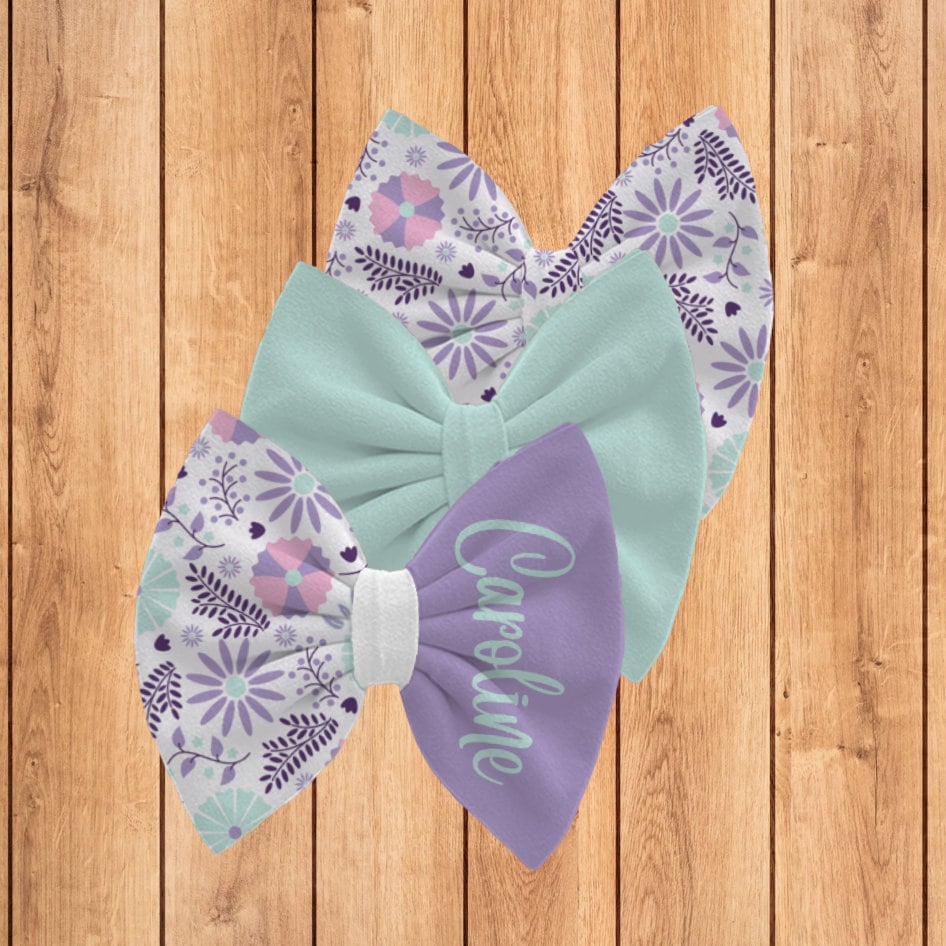 Purple Floral Bow Set - Sincere Sentiments