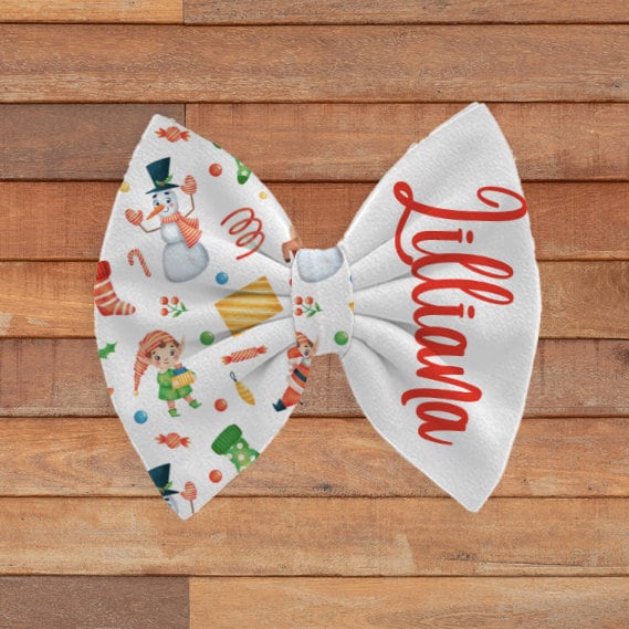 Custom Santa & Friends Name Bow