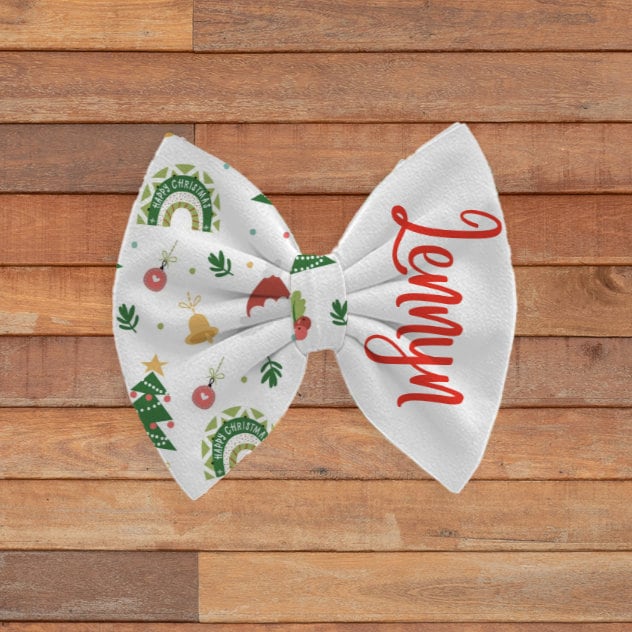 Custom Merry Christmas Name Bow